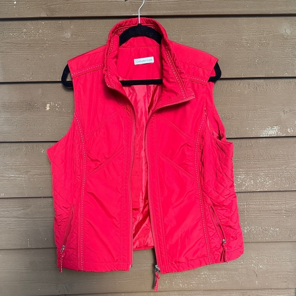 Coldwater Creek Vibrant Red Sleeveless Vest size XL